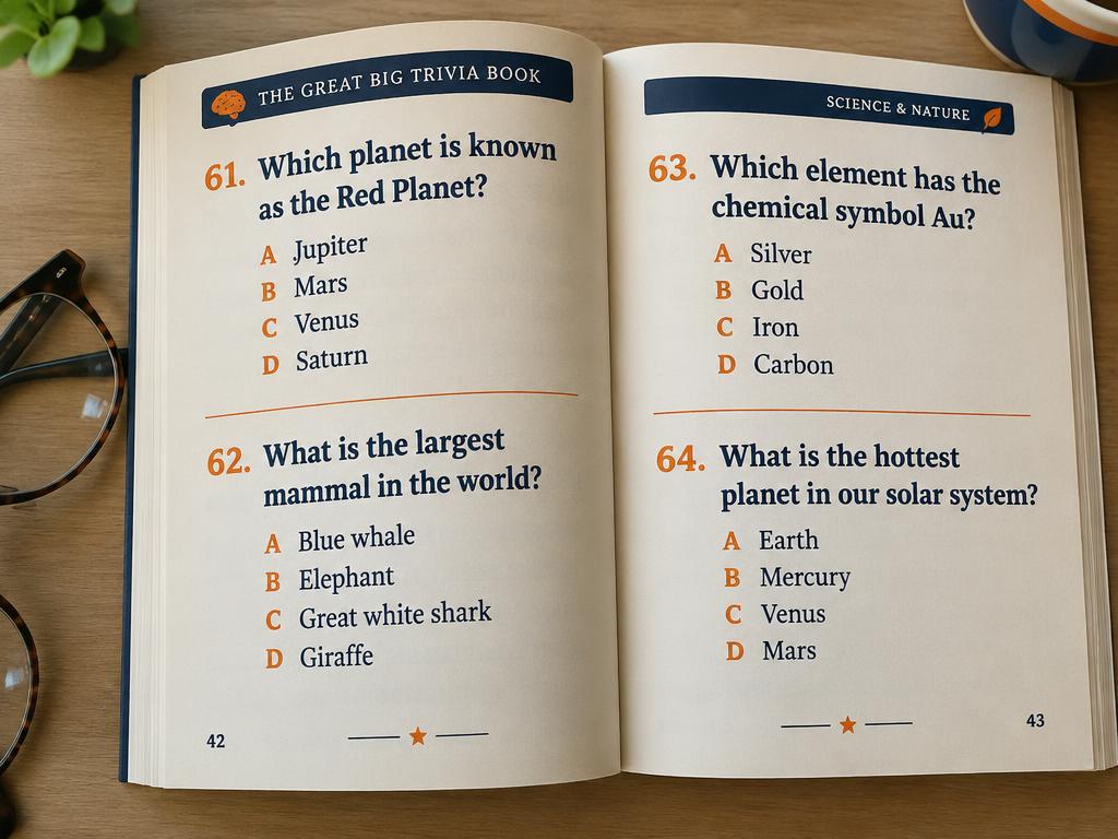 Simple multiple-choice trivia page layout
